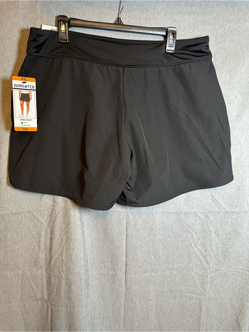 Hang Ten Black Hybrid Athletic Shorts